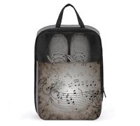 Travel Shoe Bags,Music Note Wall Printed Shoe Bag,Water Proofing Portable Organizer Storage Shoe Pouch Holds,with Sturdy Zipper Cruise Ship Essentials, Music Note Wall, One Size, Travel Shoe Bags