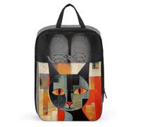 Travel Shoe Bags,Orange Red Eyes Cat Printed Shoe Bag,Water Proofing Portable Organizer Storage Shoe Pouch Holds,with Sturdy Zipper Cruise Ship Essentials, Orange Red Eyes Cat, One Size, Travel Shoe