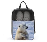 Travel Shoe Bags,Polar Bear Printed Shoe Bag,Water Proofing Portable Organizer Storage Shoe Pouch Holds,with Sturdy Zipper Cruise Ship Essentials, Polar Bear, One Size, Travel Shoe Bags