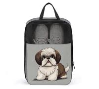 Travel Shoe Bags,Shih Tzu Dog Printed Shoe Bag,Water Proofing Portable Organizer Storage Shoe Pouch Holds,with Sturdy Zipper Cruise Ship Essentials, Shih Tzu Dog, One Size, Travel Shoe Bags