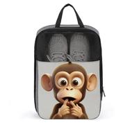 Travel Shoe Bags,The Silent Monkey Printed Shoe Bag,Water Proofing Portable Organizer Storage Shoe Pouch Holds,with Sturdy Zipper Cruise Ship Essentials, The Silent Monkey, One Size, Travel Shoe Bags