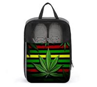 Travel Shoe Bags,Weed Striped Printed Shoe Bag,Water Proofing Portable Organizer Storage Shoe Pouch Holds,with Sturdy Zipper Cruise Ship Essentials, Weed Striped, One Size, Travel Shoe Bags