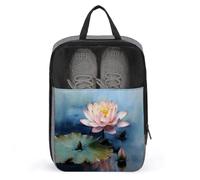 Travel Shoes Carrier, Lotus Flower Painting Print Portable Shoe Pouch Portable Shoe Bag Multi-purpose Shoe Bag Space-saving Shoe Bag, style, One Size, Modern