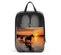 Travel Shoes Carrier, Sunsets Lake Horses Print Portable Shoe Pouch Practical Shoe Bagmulti-purpose Shoe Bag Anti-dust Shoe Bag, style, One Size, Modern