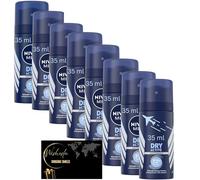 Travel Size Deodorant for Men Bundle, Mens Antiperspirant Deodorant Spray Dry Activ 72H, 35 ml Each, 8 Pack with Thank You Card