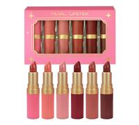 Travel Size Lipstick Set, 6 Colors Moisturizing Tinted Lip Balm, Hydrating Waterproof Stain Lipgloss Makeup Lip Sticks for Everyday Girls Teens Party Wedding Bridal