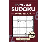 Travel Size Sudoku Book, Medium level Small Sudoku Puzzles for Adults, Number Games and Brain Teasers for Travel