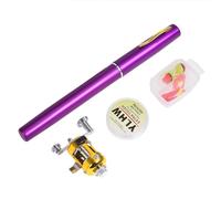 Travel Sized 1M Fishing Rod Kit with Reel Designed for the Mobile Angler (Y4516 Purple)