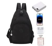 Travel Sling Backpack - 14.17 Inch Chest Bag, Spacious Cross Body Shoulder Bag, Adjustable Carry Bag with Multiple Pockets, Outdoor Travel Companion for Hiking Sports Fitness Studies, black, Siehe