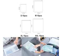 Travel Smart with 10Pcs EVA Transparent Bags Waterproof Organiser for Clothes and Cosmetics (L: 35 x45cm)