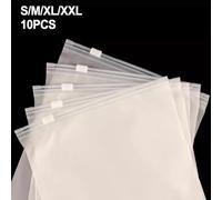 Travel Smart with 10Pcs EVA Transparent Bags Waterproof Organiser for Clothes and Cosmetics (S: 17 x25cm)