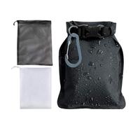 Travel Soap Bag - Waterproof Soap Saver Pouch with 2 Mesh Compartments | Leak-Proof Bar SoapHolder for Camping - Gym & Sports | Rolled Edge Seal, Nylon SoapStorage, Black & Red