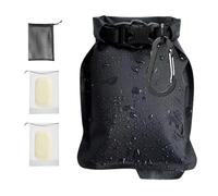 Travel Soap Bar Bag Case, Portable Soap Holder Container with Mesh Pouch Shower Friendly Reusable Soap Box for Camping & Gym, Includes 2 Free Foaming Nets (Dual Pack)