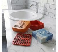 Travel Soap Case for Dr. Squatch Bars - Rugged Soap Box with Drip Tray & Drainage Insert, Men's Grooming Gift for Gym and Travel, 3D Printed (Bay rum)