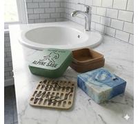 Travel Soap Case for Dr. Squatch Bars - Rugged Soap Box with Drip Tray & Drainage Insert, Men's Grooming Gift for Gym and Travel, 3D Printed (alpine sage)
