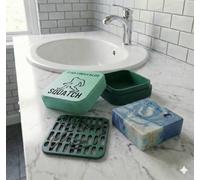 Travel Soap Case for Dr. Squatch Bars - Rugged Soap Box with Drip Tray & Drainage Insert, Men's Grooming Gift for Gym and Travel, 3D Printed (Coolfresh Aloe)