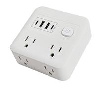 Travel Sockets, 8 in 1 Socket, Compact Extension Adapter with 180 cm Cable, Desk Charging Station