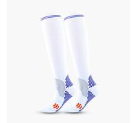 travel socks for long haul flight women Compression Socks For Women Or Men Circulation Is Best For Athletics Support Cycling flight compression socks (White, L)