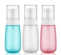 Travel Spray Bottle 2oz /60ml-3 Pack Plastic Mini Makeup Setting Refillable Fine Mist Spray Bottles TSA Approved Leak Proof Small Travel Bottle Containers for Water, Perfume, Face & Hair Mist (3Color)