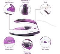 Travel Steam Iron Lightweight & Portable 50ml water Tank Non-Stick Soleplate NEW