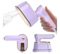 Travel Steamer for Clothes Portable Mini, 10s Fast Heat-Up Travel Iron - Compact Clothes Steamer with 180° Swivel Handle, Quick Wrinkle Remover for Home, College & On-the-Go Use(Purple)
