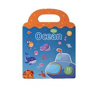 Travel Sticker Books For Kids - Jelly Waterproof Quiet Paper - Foldable Necessity Decoration Early Education Learning Tool For Age 3+ With Handle For Kindergarten