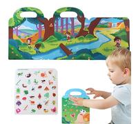 Travel Sticker Books For Kids, Jelly Waterproof Quiet Paper, Necessity Decoration With Handle, Foldable Early Education Learning Tool For Age 3+ For Home Travel