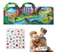 Travel Sticker Books For Kids | Waterproof Portable Puzzle Paper - Foldable Necessity Decoration Early Education Learning Tool For Age 3+ With Handle For Kindergarten