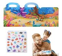 Travel Sticker Books For Kids,Waterproof Portable Puzzle Paper | Necessity Decoration With Handle, Foldable Early Education Learning Tool For Age 3+ For Home Travel
