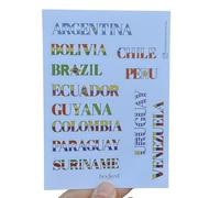 Travel Sticker Country Names in the Design of the National Flag for Scrapbooks Journals Laptop Various Regions (South America, English)