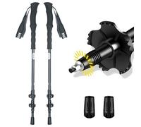 Travel Stretchable Trekking Hiking Pole, Adjustable Carbon Fiber Walking Stick Portable Mobility Aid for Women Men Hikers Gear