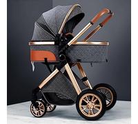 Travel Stroller Jogging Pram Lightweight Pushchairs from Birth with Diaper Bag,Aluminum Alloy Frame,Luxury Gift Rain Cover,Footmuff,Mosquito Net (Color : Light Gray, Size : 2 in 1)
