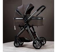 Travel Stroller Jogging Pram Lightweight Pushchairs from Birth with Diaper Bag,Aluminum Alloy Frame,Luxury Gift Rain Cover,Footmuff,Mosquito Net (Color : Chocolate, Size : 2 in 1)