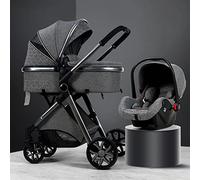 Travel Stroller Jogging Pram Lightweight Pushchairs from Birth with Diaper Bag,Aluminum Alloy Frame,Luxury Gift Rain Cover,Footmuff,Mosquito Net (Color : Dark Grey, Size : 3 in 1)