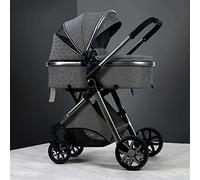 Travel Stroller Jogging Pram Lightweight Pushchairs from Birth with Diaper Bag,Aluminum Alloy Frame,Luxury Gift Rain Cover,Footmuff,Mosquito Net (Color : Dark Grey, Size : 2 in 1)