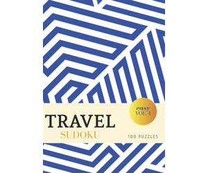 Travel Sudoku - Easy - 100 Puzzles: Small A5 Pocket Book with Large Print for Adults and Seniors | Royal Blue Geometric Pattern (A5 Aesthetic Sudoku - Easy)