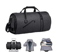 Travel Suit Carrier - Convertible Suit Travel Bag, Foldable Clothes Duffel Bag | 2-in-1 Hanging Suit Bag, Pursuit Organizer, Suit Weekender Bag, Suit Overnight Bag, Suit Travel Backpack, black,