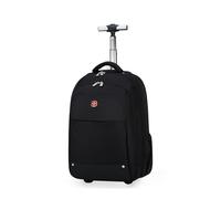 Travel Suitcase 19 Inch Rolling Laptop Bag with Wheels Trolley Bags Camping Backpack Flight Cabin Bag Wheeled Holdall Waterproof Laptop Compartment Rucksack for Men Women Luggage School Business Black