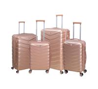 Travel Suitcase 4Pcs Set Rose Gold Expandable Luggage Trolley 360 8-Wheel Abs