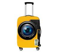 Travel Suitcase Cover Elastic Baggage Protectors, Treer Stretch Print Polyester Fabric Waterproof Dustproof Trolley Luggage Case Cover with Zipper Closure (Yellow,S(19-21in))