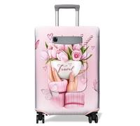 Travel Suitcase Cover Fits 18-32 Inch Suitcases Flower Girls Travel Patterned Suitcase Protector Wheel Covers with Pocket Elastic funda de maleta Anti-scratch Suitcase Cover S/M/L/XL, Girl-3, S(18