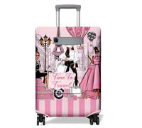 Travel Suitcase Cover Fits 18-32 Inch Suitcases Flower Girls Travel Patterned Suitcase Protector Wheel Covers with Pocket Elastic funda de maleta Anti-scratch Suitcase Cover S/M/L/XL, Girl-5, M(22