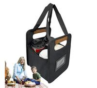 Travel Suitcase Cup Holder - Wine Travel Accessories, Handy Drink Holder | Folding Drink Carrier for Travel, Perfect for Picnics, Road Trips, Snacks, Bottled Water and Juice Boxes, black,