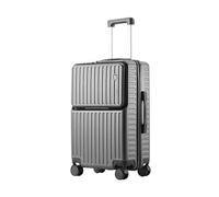 Travel Suitcase Independent Front Open Luggage Multi-functional Suitcase | ABS+PC Cup Holder And Hidden Phone Stand Smooth Universal Wheel 20" 24" travel luggage suitcases(A,20Inches 500mm)