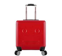 Travel Suitcase Luggage 18Inch Luggage Adjustable Trolley for Business Trip Boarding Combination Lock with Wheels(Red)