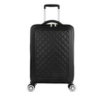Travel Suitcase Luggage Luggage,Soft Side Upright Rugged with 4 Spinner Wheels Women S with Wheels(Black,16In)