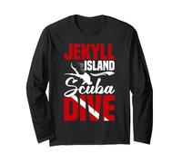 Travel Summer Vacation Palm Tree Scuba Dive Jekyll Island Long Sleeve T-Shirt