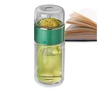 Travel Tea Infuser Bottle,Glass Water Bottle,Double Layer Insulated Tea Cup | Water Separating Tea & Loose Flower, Home Travel