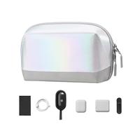 Travel Tech Organiser - Cable Bag with 180° Opening for Electronic Devices 2024 | Ideal for Storing Batteries and Tidying Cables, Perfect A Long, White, see description, See description