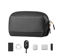 Travel Tech Organiser - Cable Bag with 180° Opening for Electronic Devices 2024 | Ideal for Storing Batteries and Tidying Cables, Perfect A Long, black, see description, See description